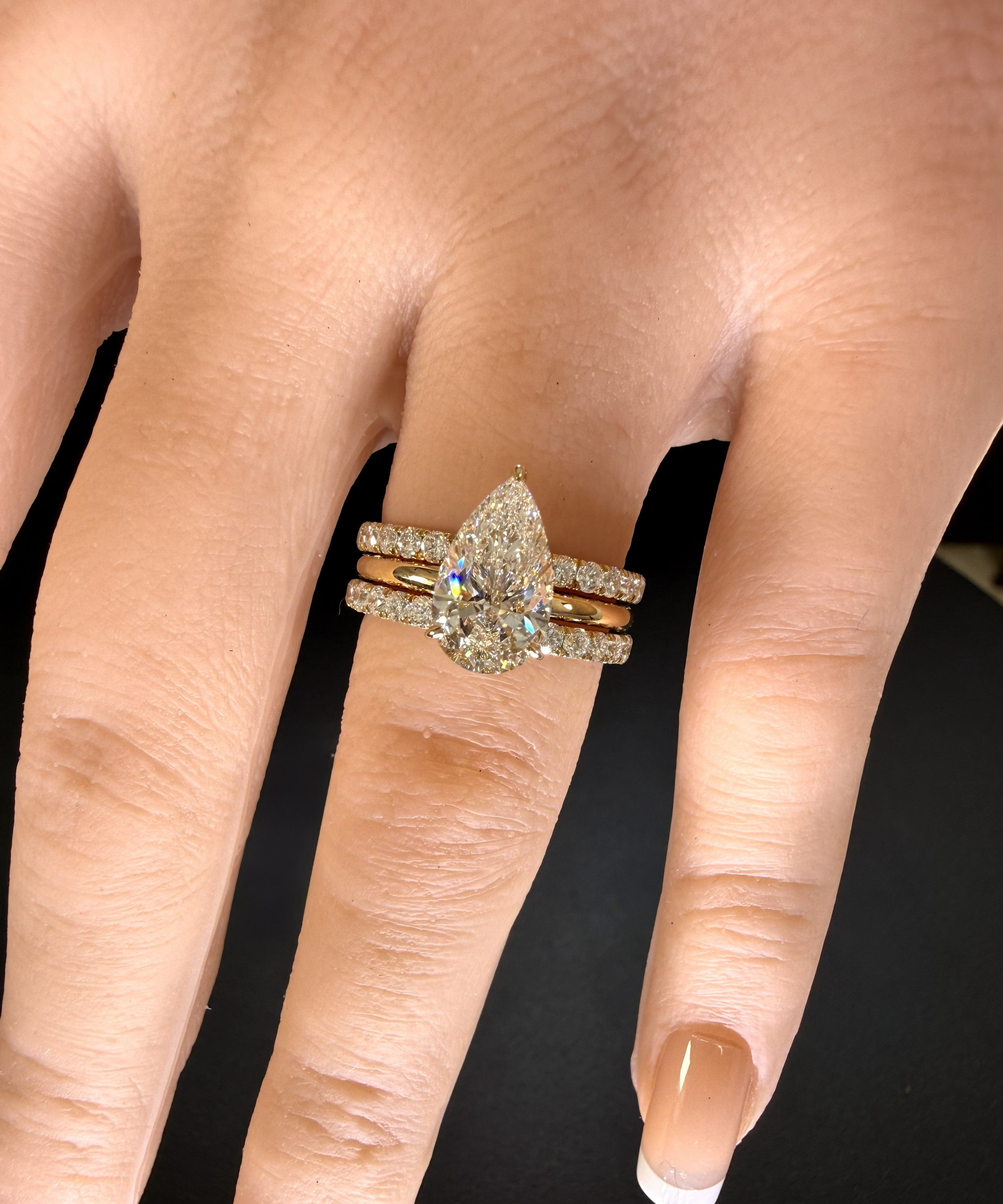 2ct Pear Cut Lab Grown Diamond IGI Certified 14K Yellow Gold Solitaire Engagement Ring