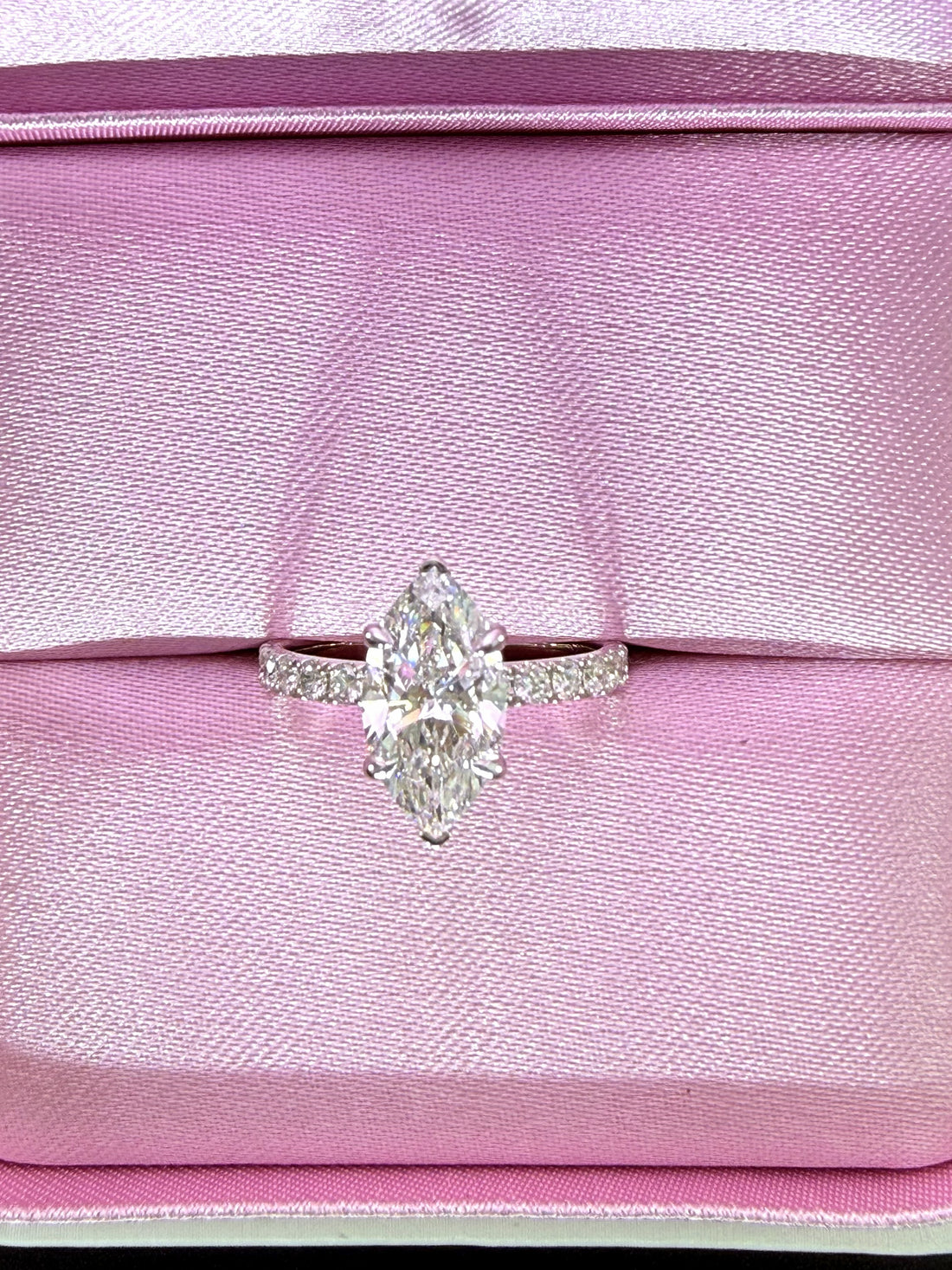 2.75ct Total Weight Marquise Cut Diamond IGI Certified 14K White Gold Engagement Ring