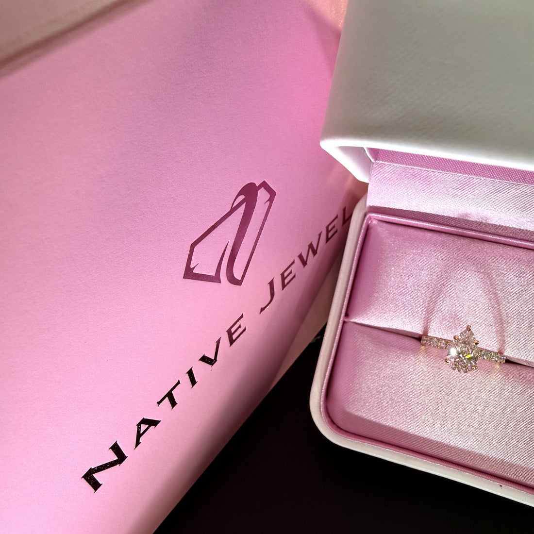 2.28ct Total Weight Pear Cut Diamond IGI Certified 14K Yellow Gold Engagement Ring