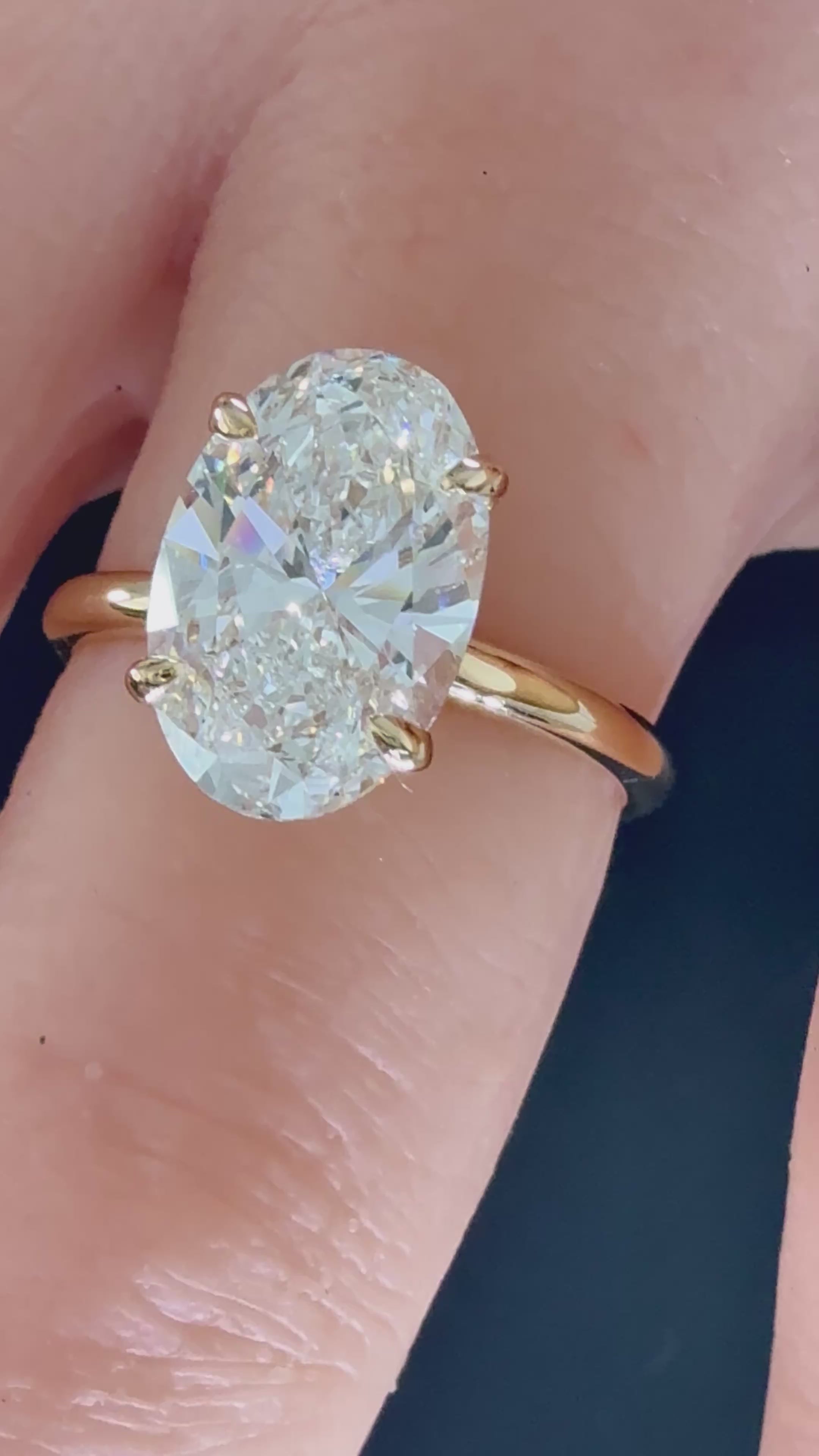 Oval Lab Grown Diamond Engagement Ring | 1.5ct IGI Certified | 14K Yellow Gold Solitaire