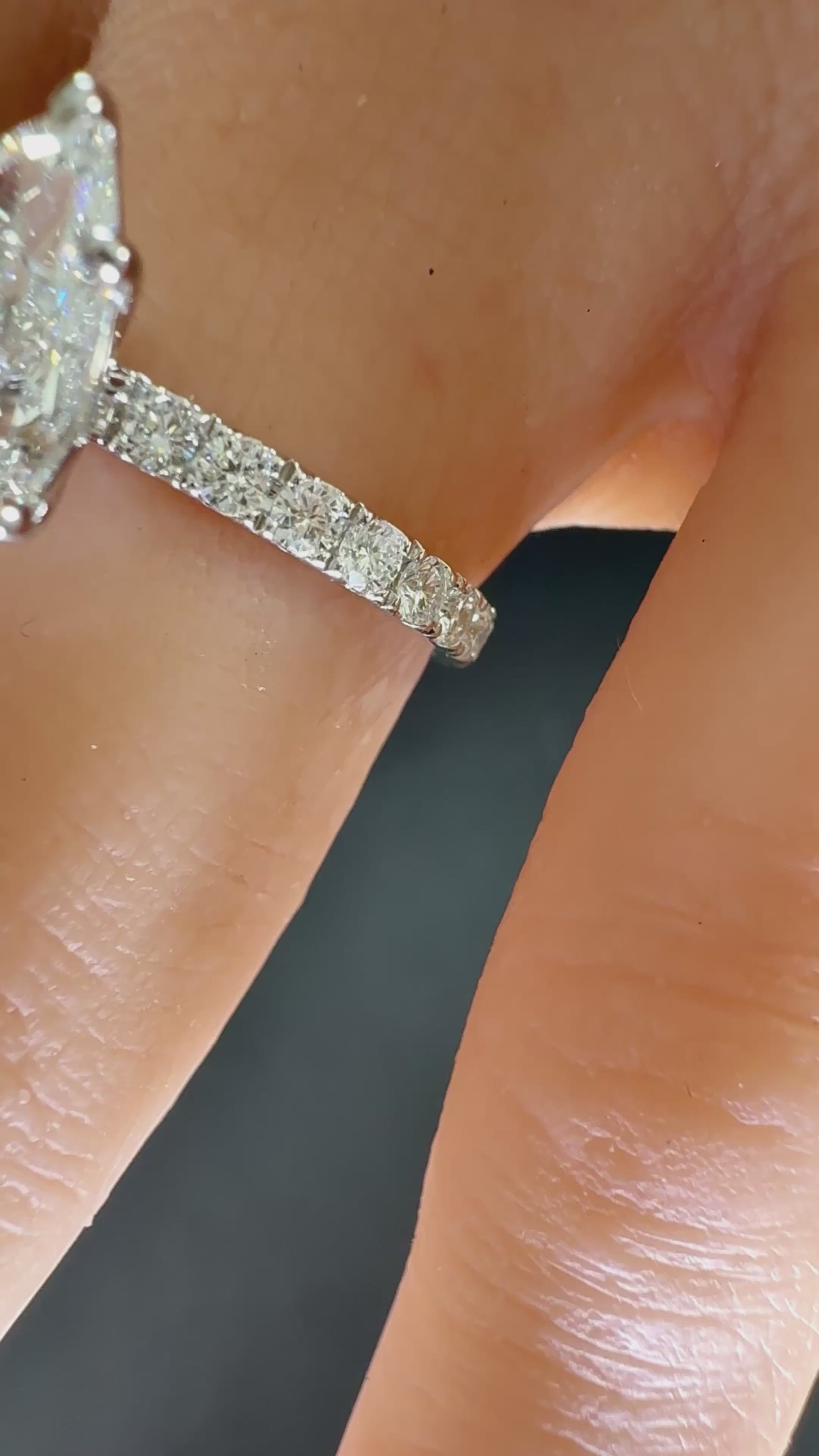 3.55ct Total Weight Pear Cut Lab Grown Diamond IGI Certified 14K Yellow Gold Engagement Ring