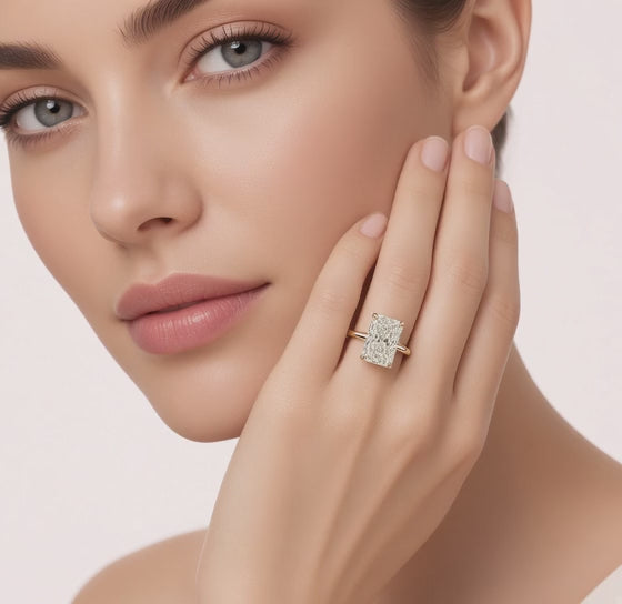 Radiant Cut Lab Grown Diamond Engagement Ring | 2ct IGI Certified | 14K Yellow Gold Solitaire