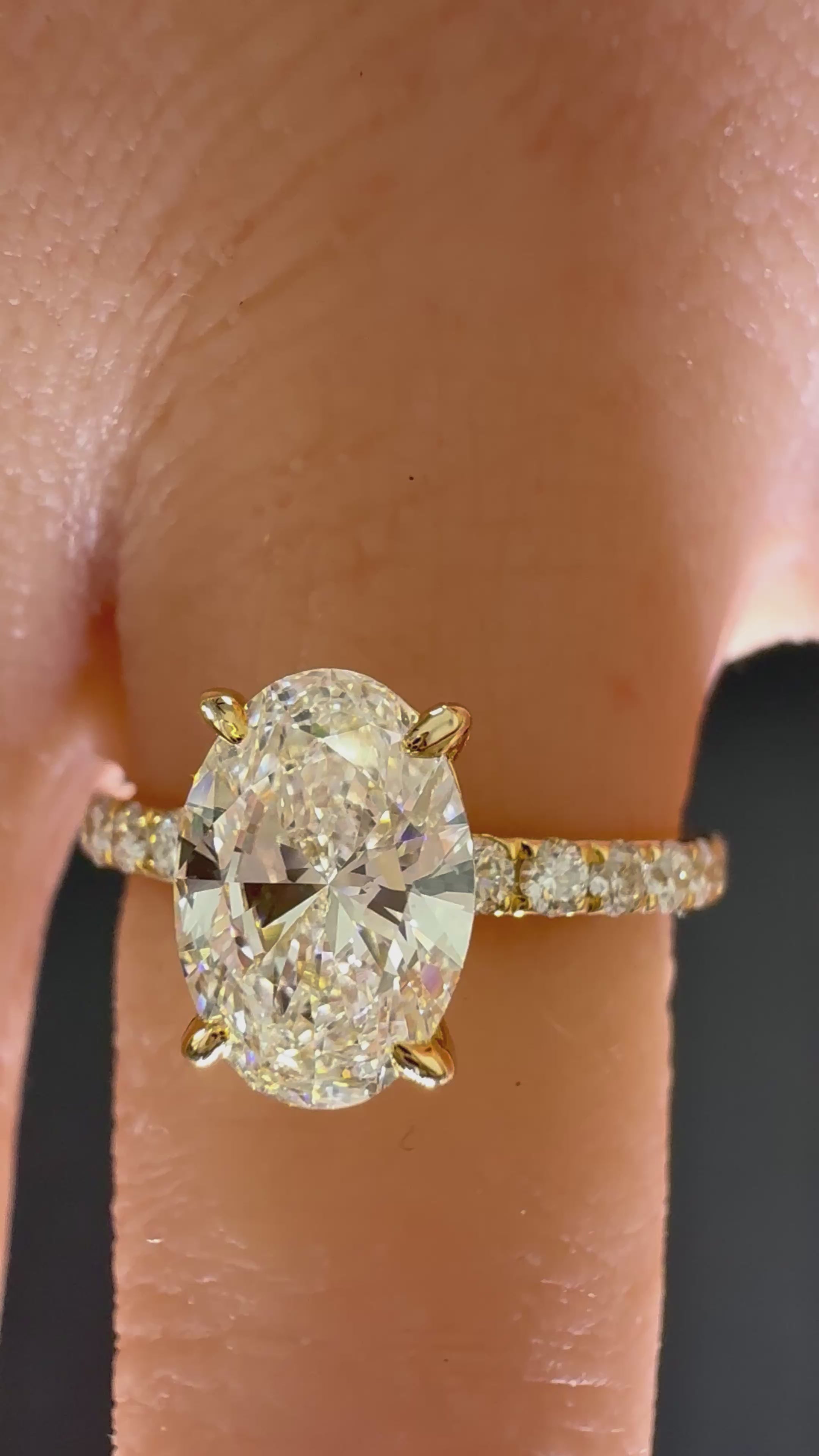 Oval Lab Grown Diamond Engagement Ring | 2.27ct IGI Certified | 14K Yellow Gold